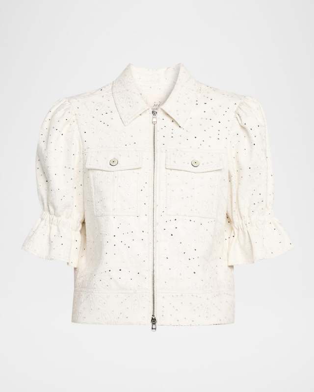 Holly Embroidered Short-Sleeve Jacket